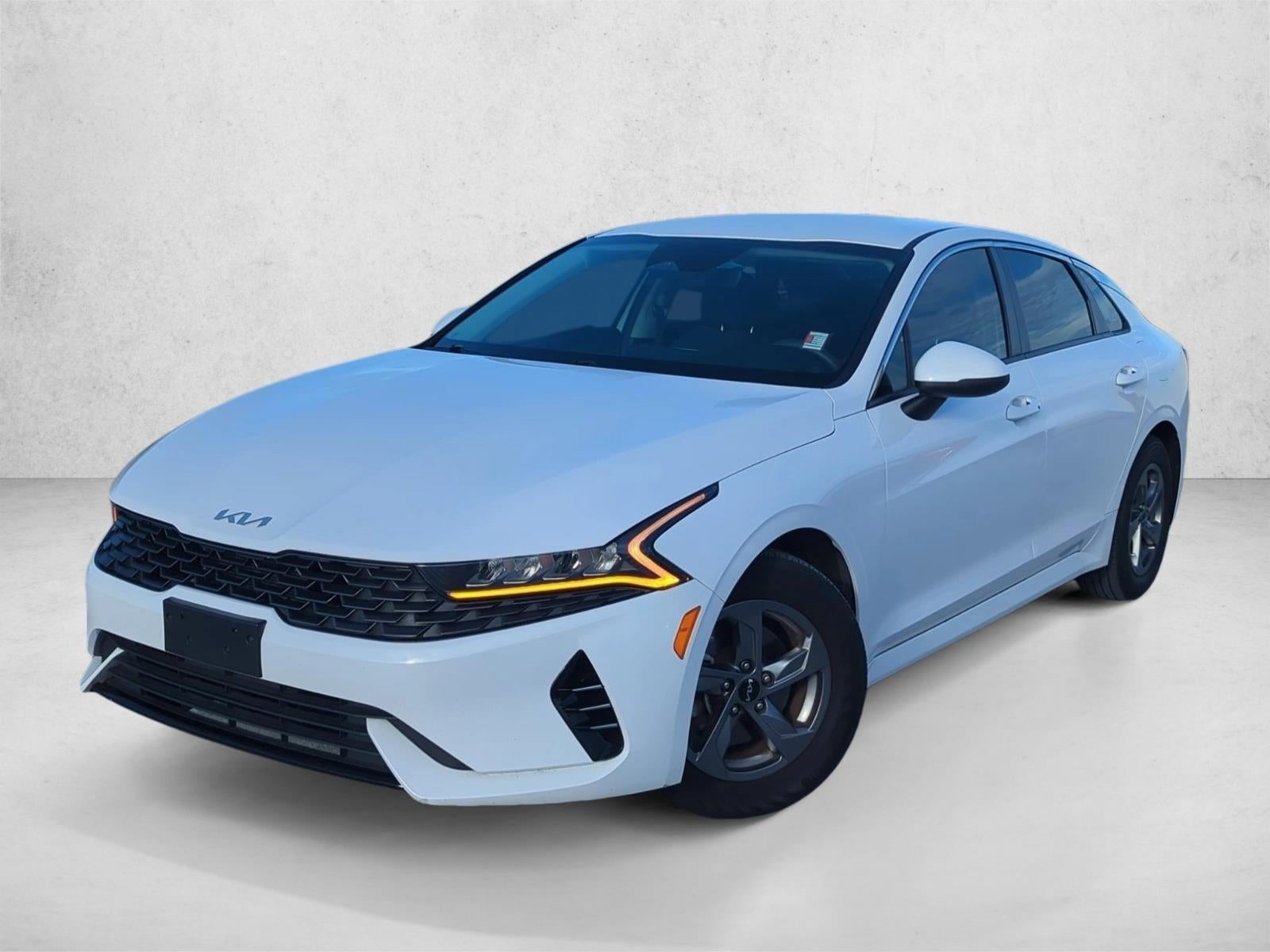 2022 Kia K5 LXS Auto FWD in Glacial White Pearl — front three-quarter view