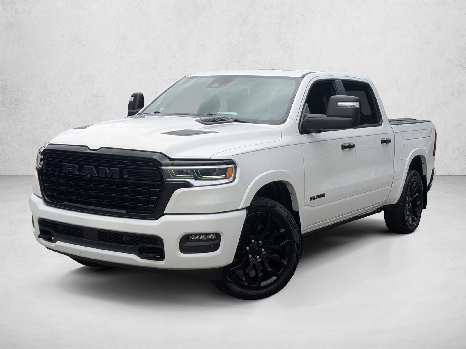 2025 RAM 1500 Limited 4x4 Crew Cab 5'7" Box in Bright White Clearcoat — front three-quarter view